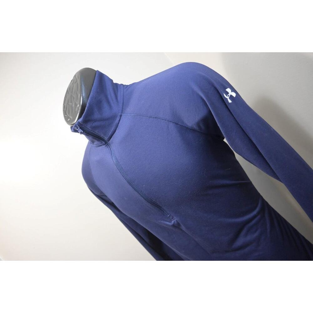 Under Armour Athletic Jacket 1/4 Zip HeatGear Loose Blue Womens Sz Medium